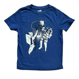 Youth Boys Crazy 8 Astronaut Space Basketball Graphic Tee Shirt - Sz S 5/6